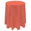 Table with tablecloth by Sizzler