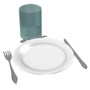 Plate, glass and cutlery by Kator Legaz